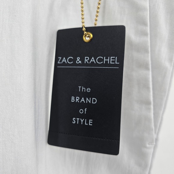 Zac & Rachel Womens Optic White Stretch Ankle Pants (capris) Size 12 NWT - Picture 3 of 7